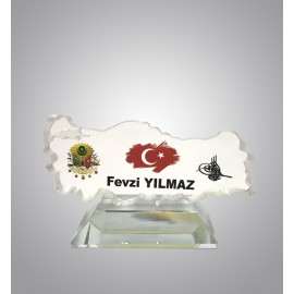 Türkiye Haritası Kristal Plaket 